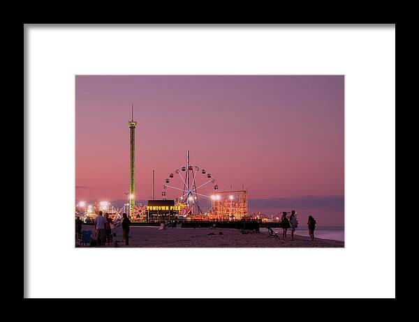 Amusement Parks Framed Print featuring the photograph Funtown Pier At Sunset III - Jersey Shore by Angie Tirado