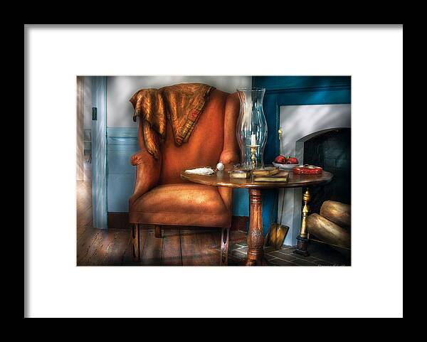 Savad Framed Print featuring the photograph Furniture - Chair - Aunt Ruthie's Chair by Mike Savad