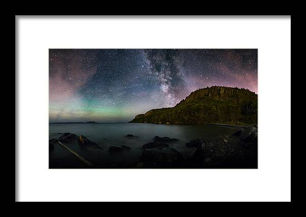 Aboriginal Framed Print featuring the photograph FWFN Nightscape Stacked Panorama by Jakub Sisak