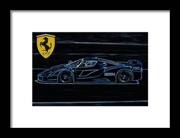 Ferrari Framed Print featuring the drawing FXX art by Darrell Foster