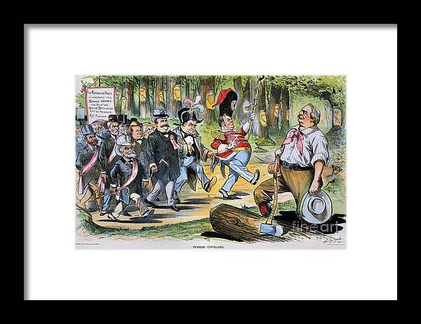 1896 Framed Print featuring the photograph G. Cleveland Cartoon, 1896 by Granger