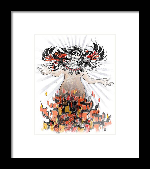 Gaia Framed Print featuring the painting Gaia in Turmoil by Sassan Filsoof