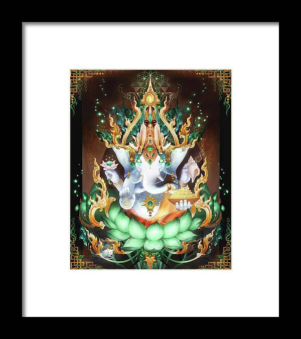 Ganesh Framed Print featuring the digital art Galactik Ganesh by George Atherton