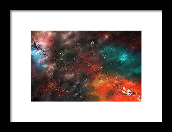 Astronomy Framed Print featuring the painting Galaxy by Bess Hamiti