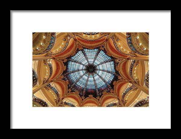 Paris Framed Print featuring the photograph Galeries Lafayette interior by Songquan Deng