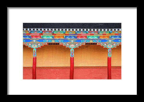 Asia Framed Print featuring the photograph Gallery in a Buddhist monastery by Alexey Stiop