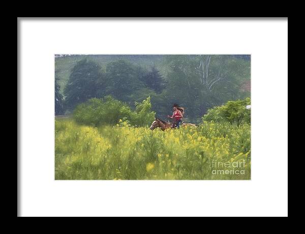 Cattle Framed Print featuring the photograph Galloping Through The Tall Grass by Dan Friend