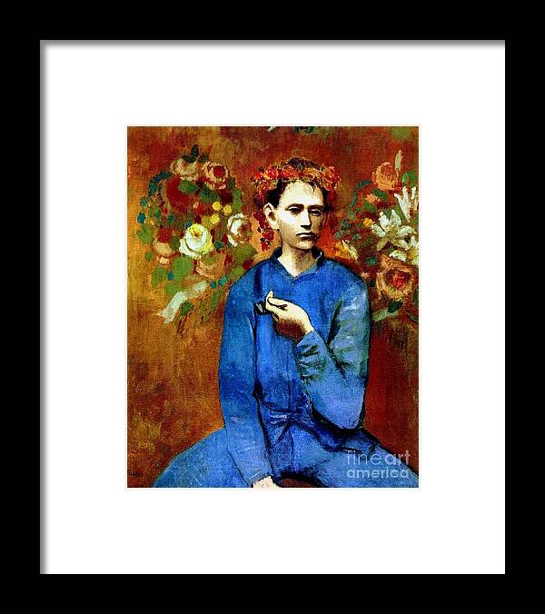 Pd-us: Reproduction Framed Print featuring the painting Garcon a la pipe by Thea Recuerdo