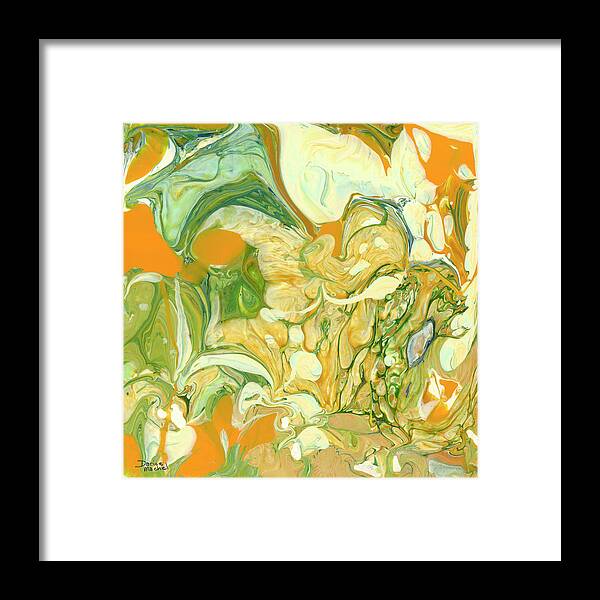 Abstract Framed Print featuring the painting Garden Flowers by Darice Machel McGuire