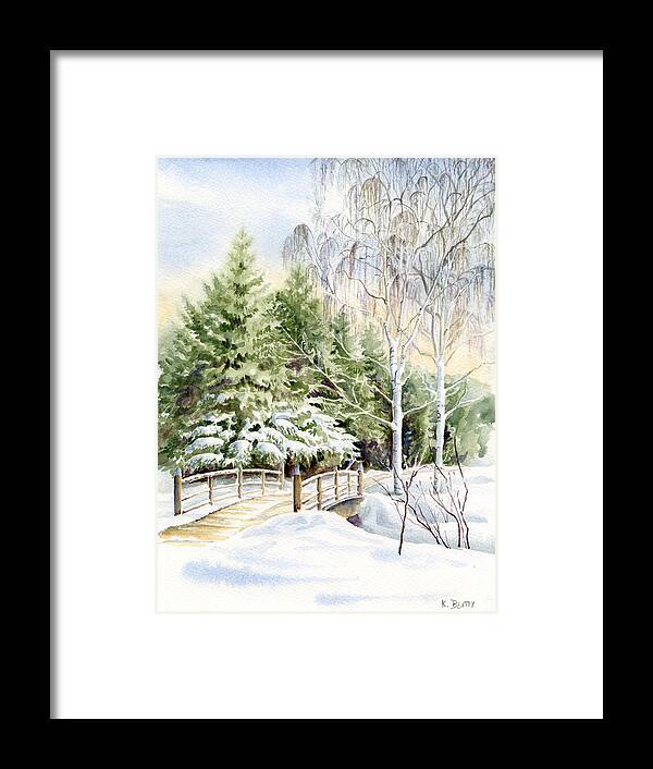 Garden Framed Print featuring the painting Garden Landscape Winter by Karla Beatty