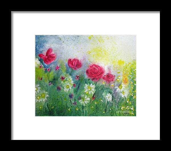 Painting Framed Print featuring the painting Garden Mist by Daniela Easter