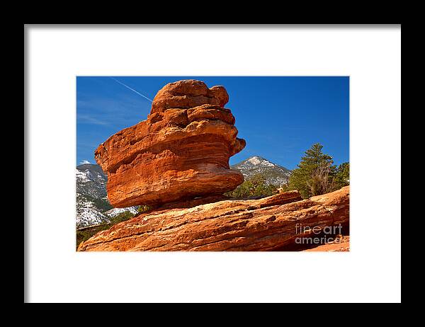 Balanced Rock Framed Print featuring the photograph Garden Of The Gods Balanced Rock by Adam Jewell