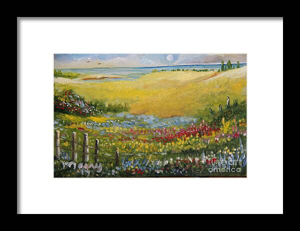 Alicia Maury Painting Framed Print featuring the painting Garden on the Beach by Alicia Maury