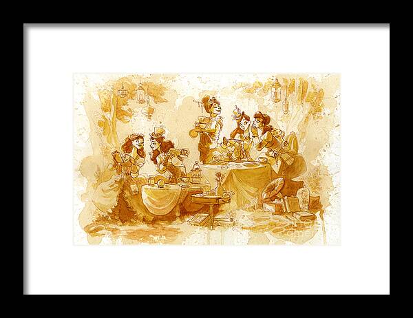 Steampunk Framed Print featuring the painting Garden Party by Brian Kesinger