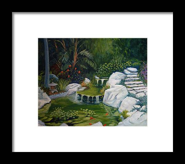 Garden Framed Print featuring the painting Garden Retreat by Jeanette Jarmon