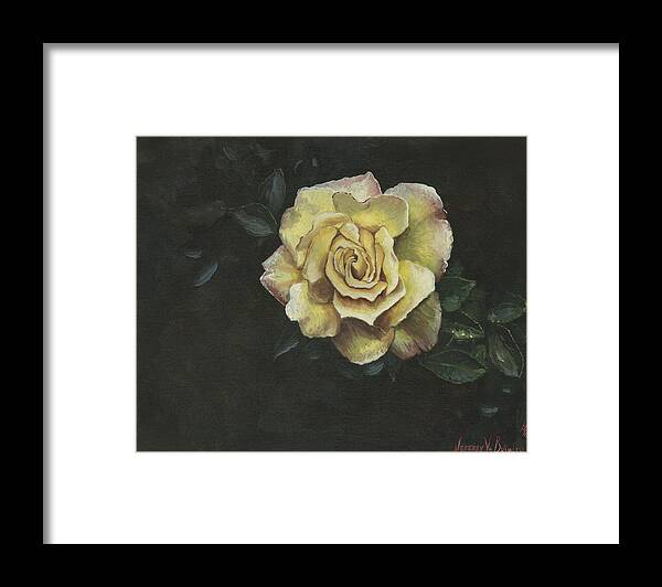 Rose Framed Print featuring the painting Garden Rose by Jeff Brimley