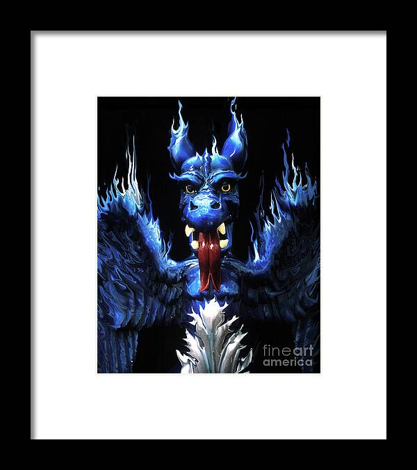 Blue Framed Print featuring the photograph Gargoyle by Jim And Emily Bush