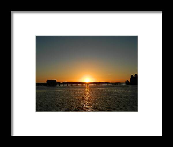 Nature Framed Print featuring the photograph Garibaldi Pier Sunset by Gallery Of Hope 
