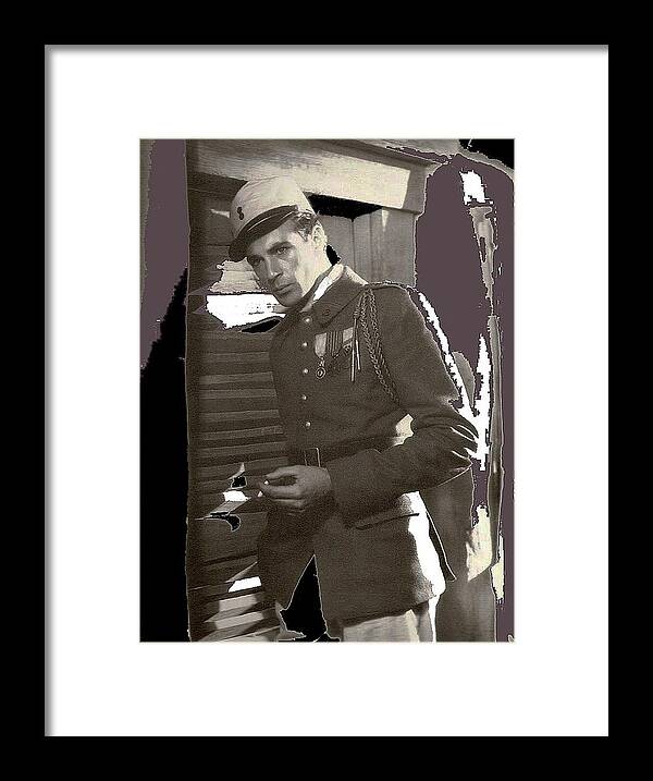 Gary Cooper Morocco 1930 Color Added 2015 Framed Print featuring the photograph Gary Cooper Morocco 1930 color added 2015 by David Lee Guss