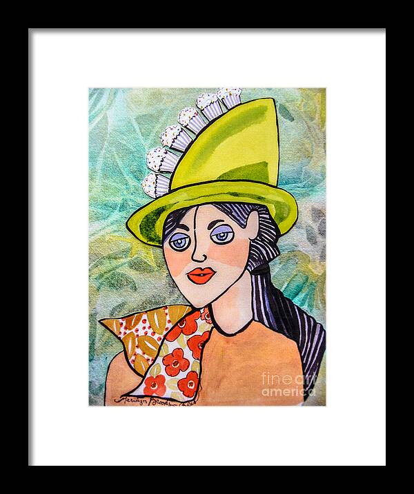 Cupcake Framed Print featuring the painting Gateau Chapeau by Marilyn Brooks