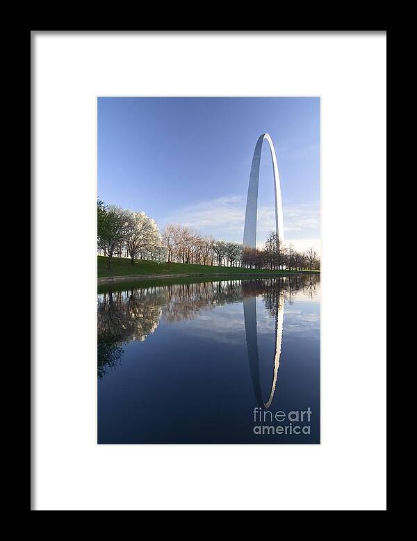Gateway Arch Framed Print featuring the photograph Gateway Arch and reflection by Sven Brogren