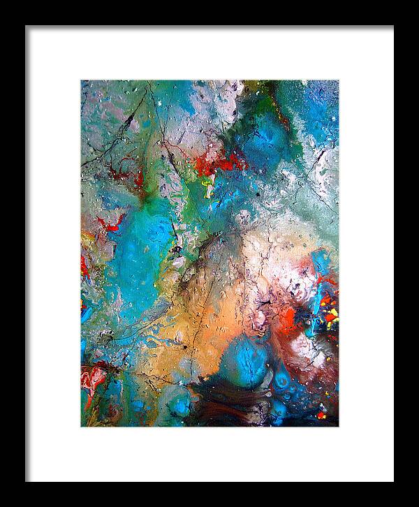 Abstract Framed Print featuring the painting Gathering by Pearlie Taylor