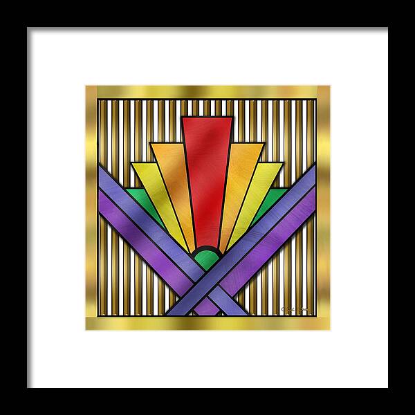 Staley Framed Print featuring the digital art Rainbow Art Deco by Chuck Staley