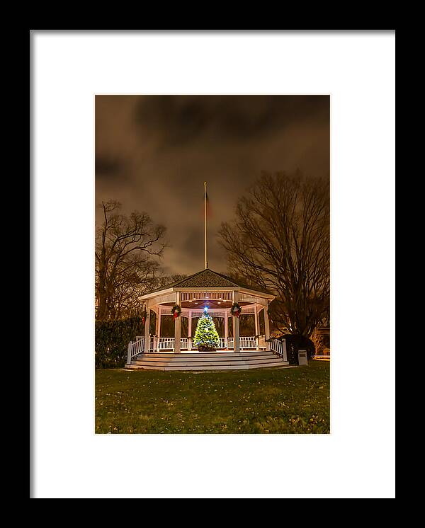 Christmas Framed Print featuring the photograph Gazebo Christmas Tree by Brian MacLean