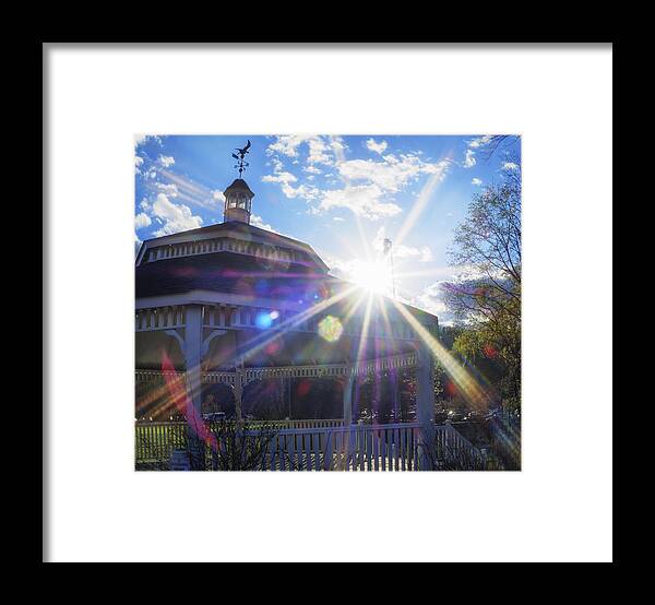 Sun Framed Print featuring the photograph Gazebo in sunlight by Marianne Campolongo