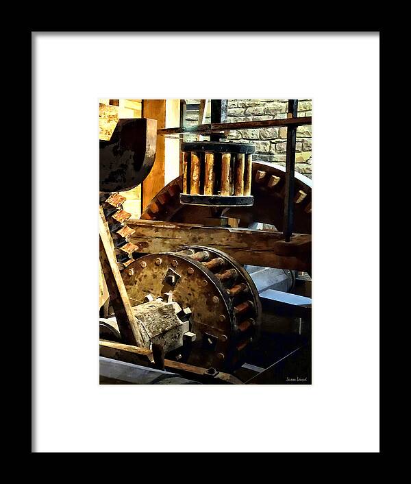 Grist Mill Framed Print featuring the photograph Gears in a Grist Mill by Susan Savad
