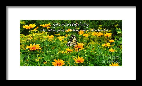 Diane Berry Framed Print featuring the photograph Gen Er Os I Ty by Diane E Berry