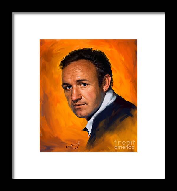 Gene_hackmanstr Framed Print featuring the painting Gene Hackman by Sam Shacked