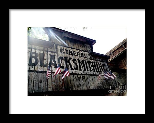 Building Framed Print featuring the photograph General Blacksmithing by Linda Shafer