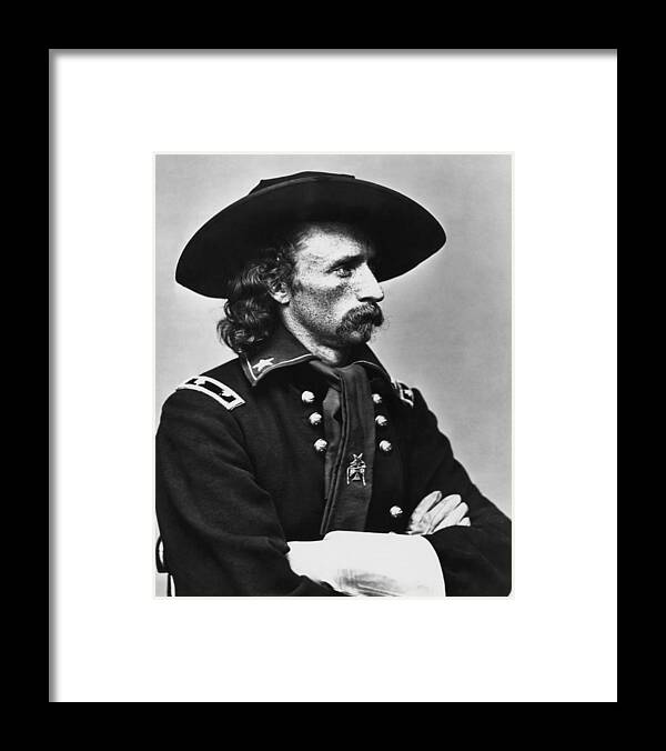 George Armstrong Custer Framed Print featuring the photograph General Custer - Civil War by War Is Hell Store