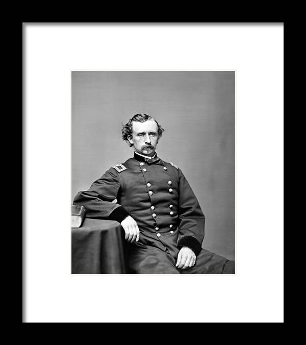George Armstrong Custer Framed Print featuring the photograph General Custer Portrait - 1864 by War Is Hell Store