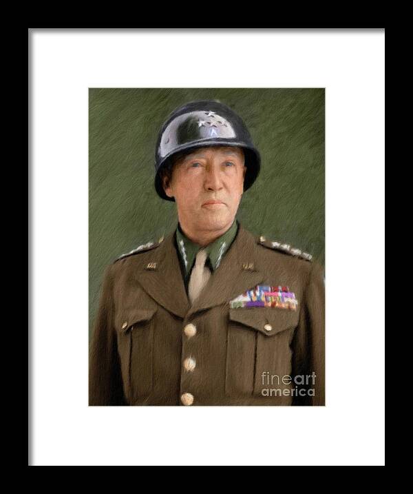General Framed Print featuring the painting General George Patton by Esoterica Art Agency