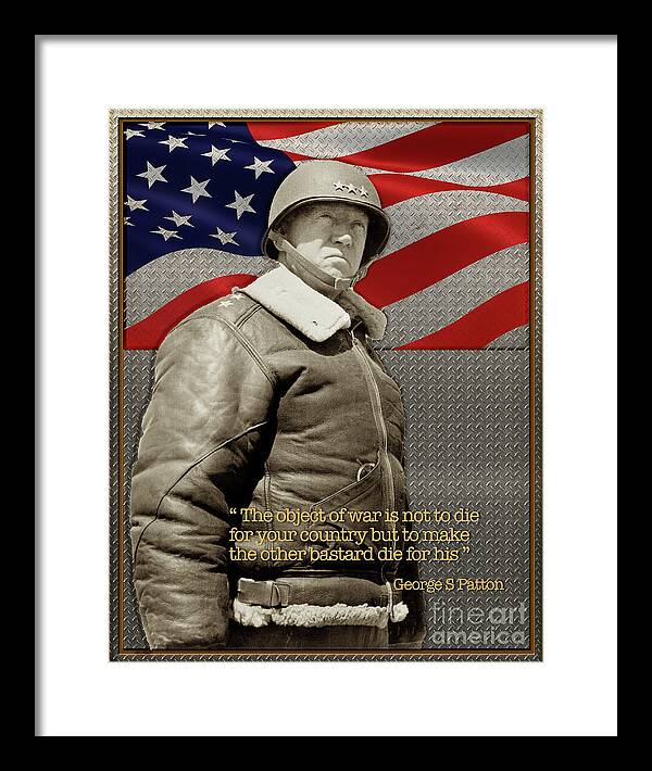 General George S Patton Framed Print featuring the photograph General George S Patton by Carlos Diaz