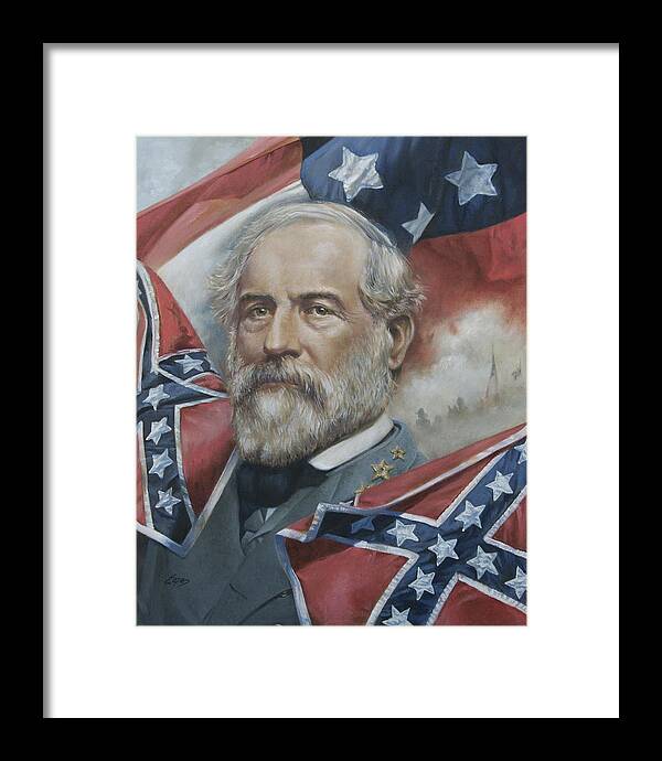 General Lee Framed Print featuring the painting General Robert E Lee by Linda Eades Blackburn