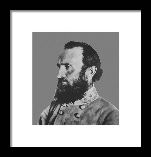 Stonewall Jackson Framed Print featuring the painting General Stonewall Jackson Profile by War Is Hell Store