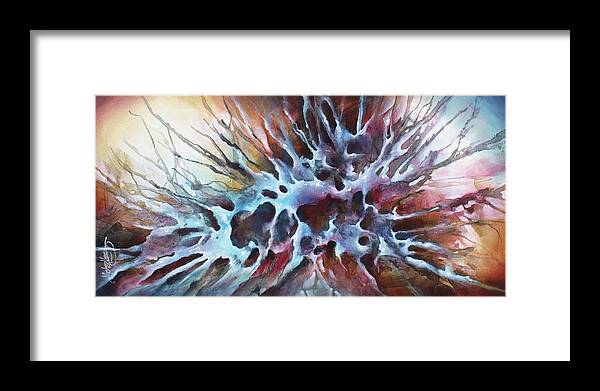 Abstract Framed Print featuring the painting Genesis by Michael Lang