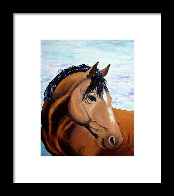 Horse Framed Print featuring the painting Gental Spirit by Lisa Rose Musselwhite