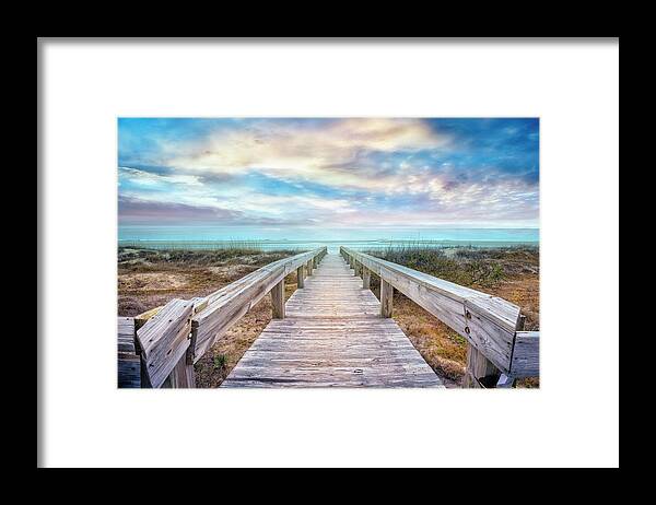 Clouds Framed Print featuring the photograph Gentle Morning Walk by Debra and Dave Vanderlaan