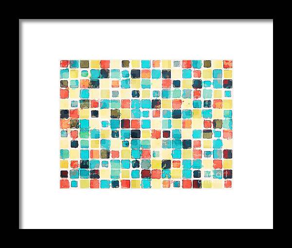 Watercolor Framed Print featuring the digital art Geometric Abstract Watercolor by Phil Perkins