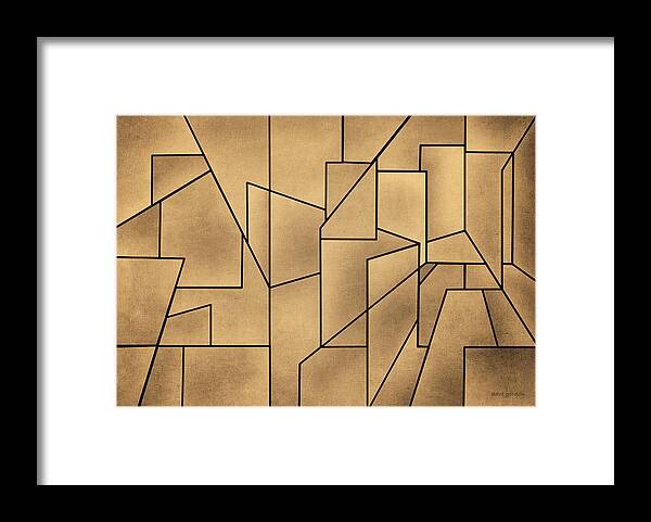 Geometric Framed Print featuring the digital art Geometric Abstraction III Toned by David Gordon