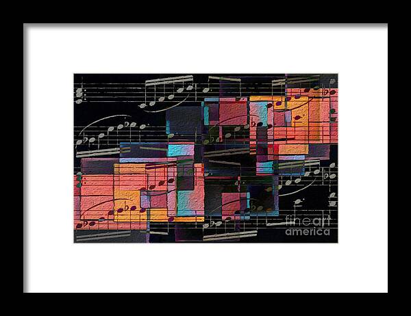 Music Framed Print featuring the digital art Geometric Gigue by Lon Chaffin