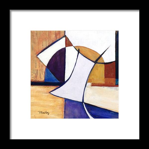 Abstract Framed Print featuring the painting Geometric Wandering I by Patricia Cleasby