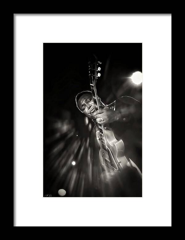 George Benson Framed Print featuring the photograph George Benson Black And White by Jean Francois Gil