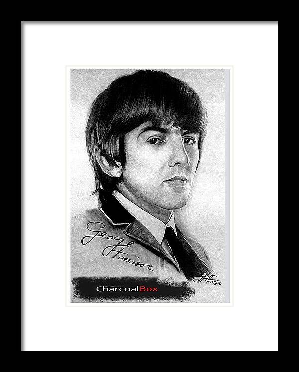 George Harrison Framed Print featuring the drawing George Harrison by Mean Mustard