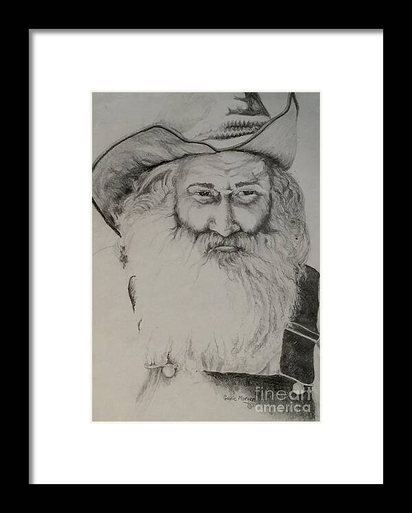 Man Framed Print featuring the drawing Georgia Mountain Man by Genie Morgan