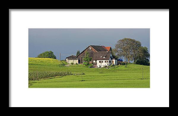 Bavaria Framed Print featuring the photograph German farm at springtime by Tatiana Travelways